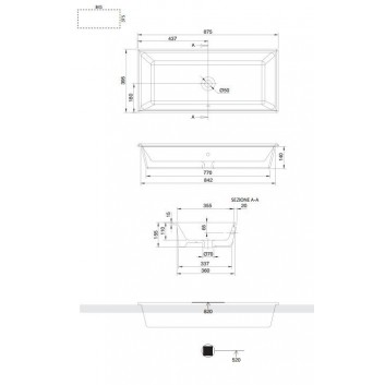 Einbauwaschtisch Scarabeo Gaia-Tech-Miky 56x39,5 cm, z Überlauf, ohne Hahnloch na baterie, weiß- sanitbuy.pl