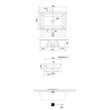 Einbauwaschtisch Scarabeo Gaia-Tech-Miky 87,5x39,5 cm, z Überlauf, ohne Hahnloch na baterie, weiß- sanitbuy.pl