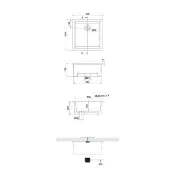 Unterbauwaschtisch Scarabeo Gaia-Tech-Miky 54,5x36 cm, z Überlauf, ohne Hahnloch na baterie, weiß- sanitbuy.pl