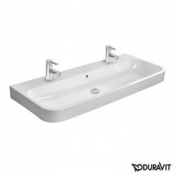 Waschtisch mit unterschrank Duravit Happy D.2 geschliffen 120x50,5 cm, z dwoma Hahnlöcher, z Überlauf, weiß - sanitbuy.pl