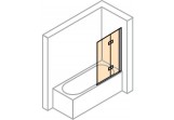 Parawan nawannowy Huppe Design Pure - 2-teilig prawy 100 cm, silbernes Profil matt, transparentes Glas