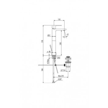 Waschtischarmatur Tres Loft mit Verlängerung 328mm Chrom - sanitbuy.pl