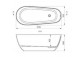 Badewanne freistehend Marmite Sandy 170x70x60cm ze zintegrowanym Überlauf weiß- sanitbuy.pl