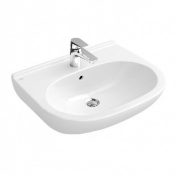 Wandwaschtisch Villeroy & Boch O.Novo 55x45 cm, z Überlauf, mit Schicht CeramicPlus, weiß Weiss Alpin- sanitbuy.pl