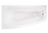 Asymmetrische badewanne links Besco Luna 150x80cm weiß