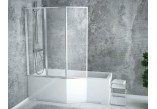 Asymmetrische badewanne links Besco Integra 150x75cm + parawan 2-skrzydłowy, weiß- sanitbuy.pl
