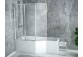 Asymmetrische badewanne links Besco Integra 150x75cm + parawan 2-skrzydłowy, weiß- sanitbuy.pl