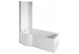 Asymmetrische badewanne links Besco Inspiro 150x70cm z parawanem 1-skrzydłowym, weiß