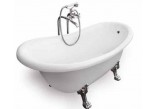Badewanne freistehend oval Besco Otylia 160x77cm Retro + Füße Chrom- sanitbuy.pl