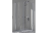 Duschkabine mit eckeinstieg Sanplast KP2/PRIII, 90x90 cm, wys. 195 cm, halbrund, Glas transparent, weißes Profil