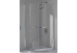 Duschkabine mit eckeinstieg Sanplast KP2/PRIII, 90x90 cm, wys. 195 cm, halbrund, Glas transparent, weißes Profil- sanitbuy.pl
