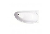 Asymmetrische badewanne Besco Mini 150x70 cm rechts weiß 