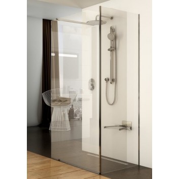 Duschkabine rechteckig Ravak Walk In Corner 110x80x200 cm mit Schicht AntiCalc, profile aluminium Glas transparent - sanitbuy.pl