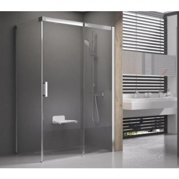 Tür Dusch- Ravak Matrix MSDPS-100/80 L mit Seitenwand satyna + transparent - sanitbuy.pl