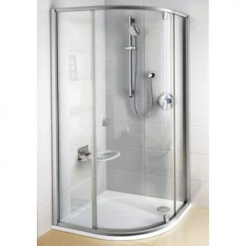 Duschkabine Ravak Pivot PSKK3-100 halbrund polerowane aluminium + transparent PSKK3 - sanitbuy.pl