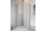 Kabine 80x80cm Radaway Essenza New PTJ Fünfeck, links Glas transparent 
