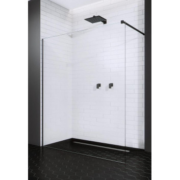 Wand Walk-In Radaway Modo New Black I 120, Glas transparent- sanitbuy.pl