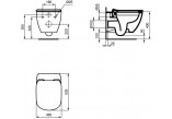 Becken WC Ideal Standard Tesi 53,5x36,5cm hängend bezrantowa weiß + Sitz Ideal Standard Tesi mit Softclosing 