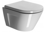 Becken WC GSI Kube 55x36cm hängend bezrantowa mit WC-Sitz mit Softclosing + Set mocujący, weiß- sanitbuy.pl