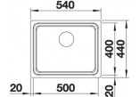 Zlewozmywak aus Stahl jednokomorowy Blanco Etagon 500-U 53x46 cm abgehängt mit automatischem Stöpsel, aus Stahl - sanitbuy.pl