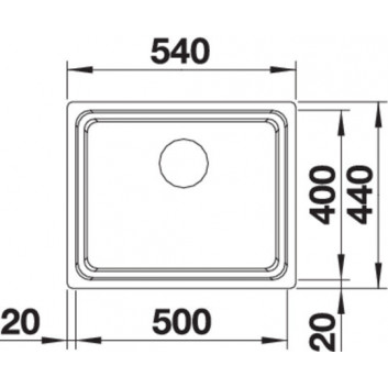 Zlewozmywak aus Stahl jednokomorowy Blanco Etagon 500-U 53x46 cm abgehängt mit automatischem Stöpsel, aus Stahl - sanitbuy.pl