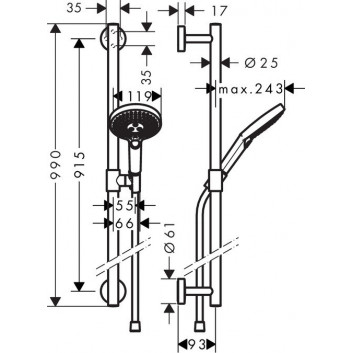 Dusch-set Hansgrohe Raindance Select S 120/Unica Comfort 0,90 Chrom - sanitbuy.pl