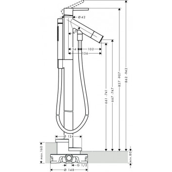 Wannenbatterie Hansgrohe Starck freistehend, Chrom- sanitbuy.pl