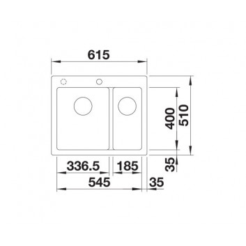 Zlew konglomeratowy Pleon 5 Blanco Silgranit 515x510 mm korek InFino z sitkiem, kawowy- sanitbuy.pl