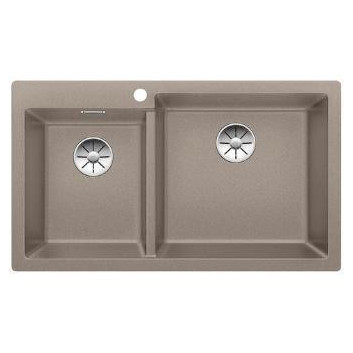 Blanco Pleon 9 Zlewozmywak granitowy Silgranit PuraDur dwukomorowy 86x50 cm ohne automatischen Stöpsel, szampan- sanitbuy.pl