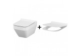 Cersanit Crea Set Toaleta WC abgehängt 52x35 cm rechteckig CleanOn mit Sitz WC- wolnoopadającą Slim, weiß