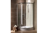 Kabine Radaway Premium Plus e1900 1000x800 mm asymmetrisch, halbrund mit einer Tür dwuczęściowymi, Glas transparent