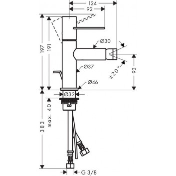 Bidetarmatur Axor Uno Einhebel- Mit Ablauf-Set Halter Loop, Chrom- sanitbuy.pl