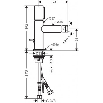 Bidetarmatur Axor Uno Einhebel- Mit Ablauf-Set Halter Zero, Chrom- sanitbuy.pl