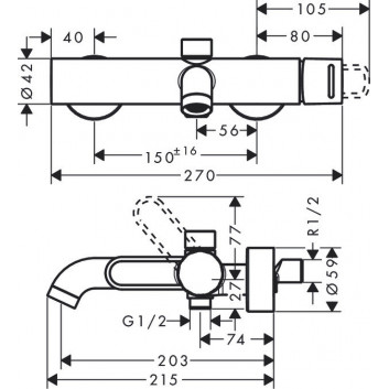 Wannenbatterie Axor Uno Aufputz Halter Loop, Chrom- sanitbuy.pl