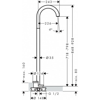 Wannenbatterie Axor Uno mit 4 Anschlüssen zur Wannenrandmontage Halter Loop, Chrom- sanitbuy.pl