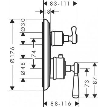 Wannenbatterie thermostatisch Axor Montreux, Unterputz 1-odbiornik, Chrom- sanitbuy.pl