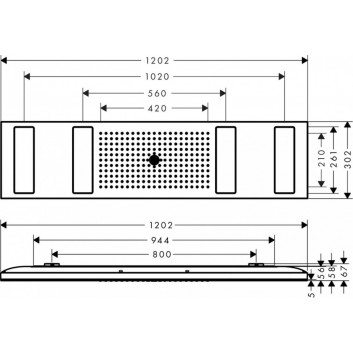 Kopfbrause Decken- Axor Shower Heaven 1200/300 4jet mit Beleuchtung 2700K, Chrom- sanitbuy.pl