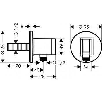 Halter zur Wandmontage Axor ShowerSolutions FixFit Porter Round, Chrom- sanitbuy.pl