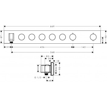 Modul thermostatisch Axor Select 600/90 do 4 odbiorników, Unterputz, Chrom- sanitbuy.pl