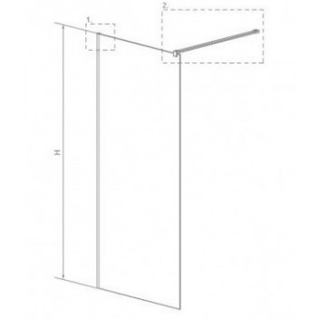 Wand Walk-In Radaway Modo New II 50, 50x200cm, Chrom, Glas transparent- sanitbuy.pl