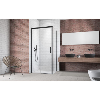 Tür Schiebe- Radaway Idea Black KDJ 100 LEWE 98-99.5x200.5cm, Glas transparent, profil schwarz- sanitbuy.pl