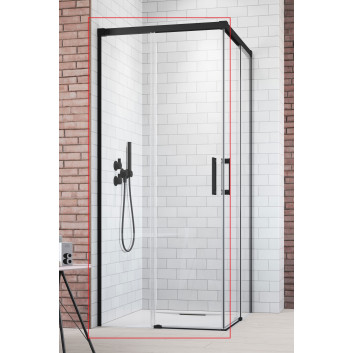 Tür Schiebe- Radaway Idea Black 80 Teil links Kabine 78-79.5x200.5cm, Glas transparent, profil schwarz- sanitbuy.pl