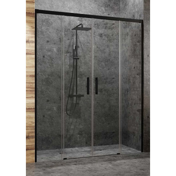 Tür für die Nische Radaway Idea Black DWD 140x200.5cm, profil schwarz, Glas transparent- sanitbuy.pl