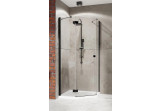 Duschkabine mit eckeinstieg symmetrisch Radaway Essenza New Black PTJ 90x90 Tür links, profil schwarz, Glas transparent