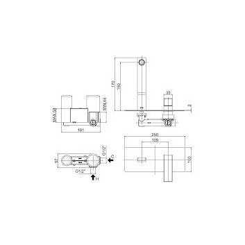 Waschtischarmatur Paffoni Elle-Effe Unterputz zespolona 150 mm, Chrom- sanitbuy.pl