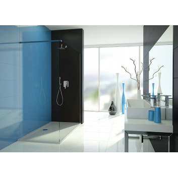 Duschwand Sanplast TX Walk-In 110x190 cm, silbernes Profil glänzend, Glas transparent- sanitbuy.pl