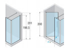 Tür für die Nische Novellini Young 2.0 G+F mit Seitenwand, transparentes Glas profil Chrom