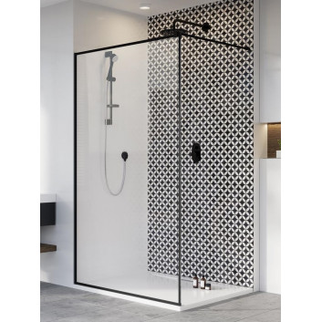 Wand Walk-In Radaway Modo New Black II Frame 50, 50x200cm, schwarz, Glas transparent