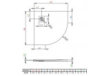 Duschwanne Radaway Kyntos A, halbrund, 90x90, Konglomerat, weiß