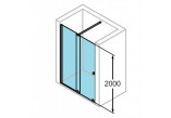 Tür Schiebe- Huppe Xtensa 1201-1400 mm, links Profil silbern glänzend, Glas transparent Anti-Plaque